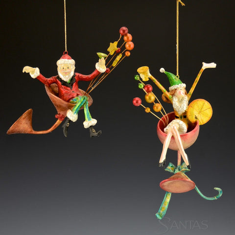 Cheers To A Merry Christmas - set of 2 ornaments