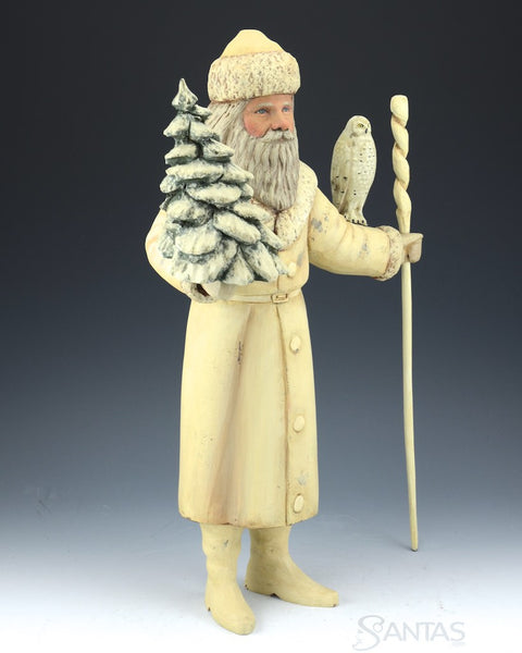 Ed Pribyl Winter Wonderland 18" Ivory Santa
