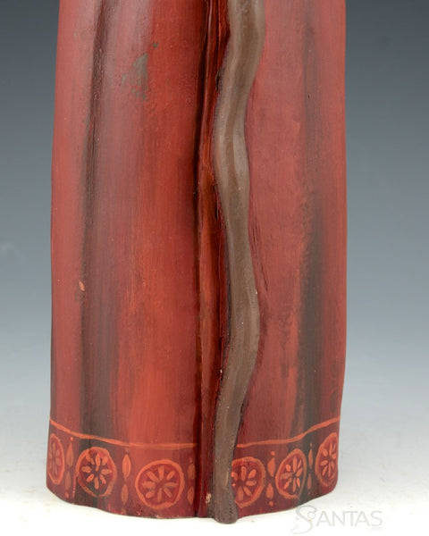 Vintage Red Santa with Perfect Christmas Tree 16 inch