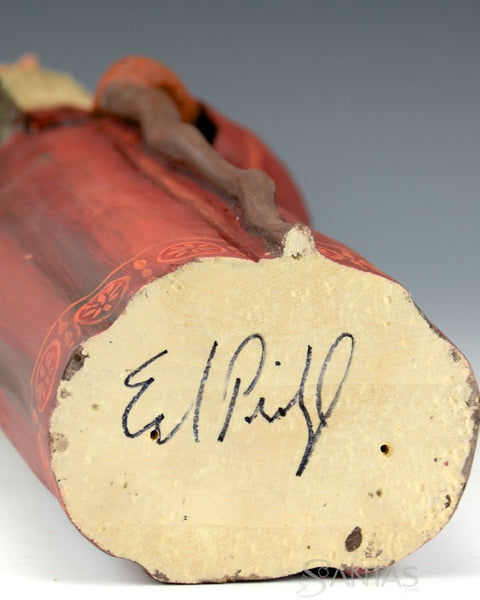 Vintage Red Santa with Perfect Christmas Tree 16 inch