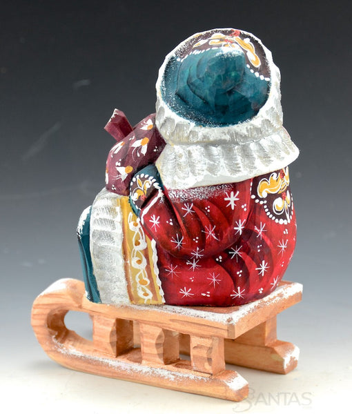 Russian Santa with Toy Bag on Sled