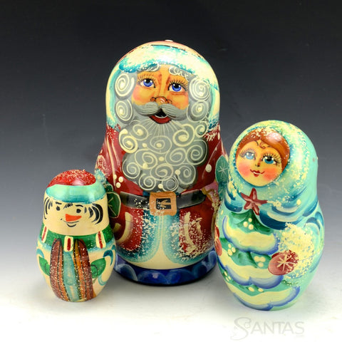 Three Piece Russian Nesting Santa