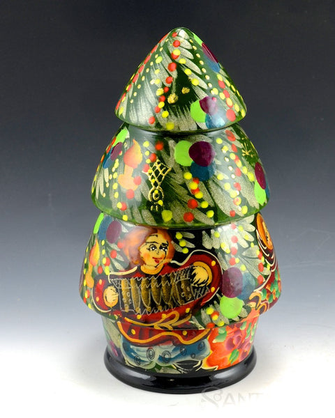 Wooden Christmas Tree with Ornaments