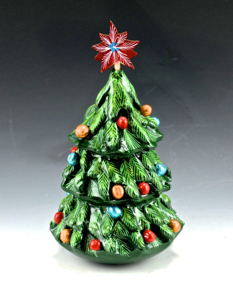 Roly Poly Wood Christmas Tree Bell - 5 inch