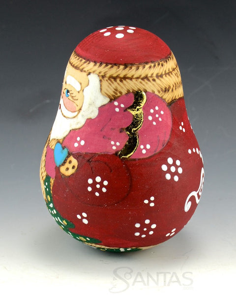 Small Roly Poly Russian Santa Bell