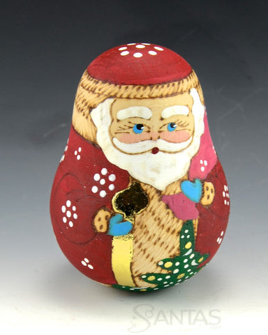 Small Roly Poly Russian Santa Bell