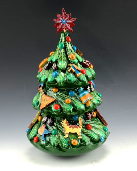 Roly Poly Detailed Christmas Tree Bell - 6.5 inch