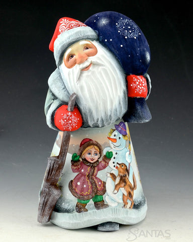 Mini Russian Santa with Snowman Scenes