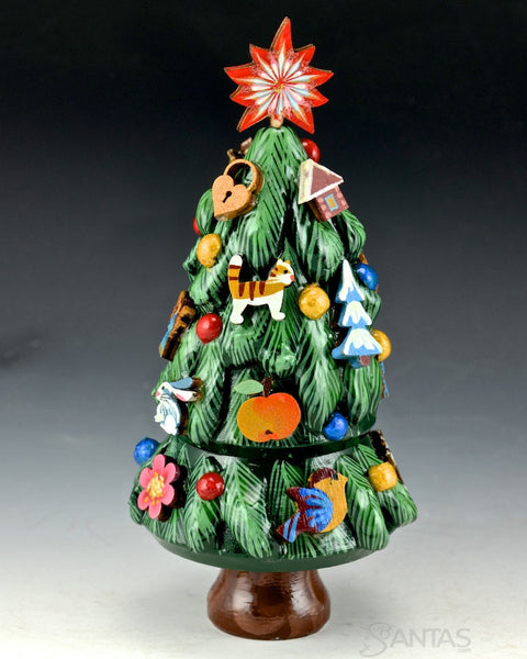 Decorative Tree Nesting Doll with Santa and Snowman