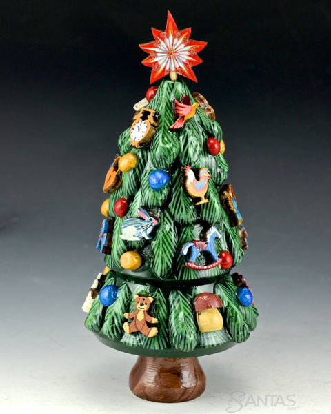 Decorative Tree Nesting Doll with Santa and Snowman