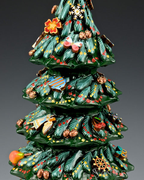 Roly Poly Detailed Christmas Tree Chime Bell 13 inch