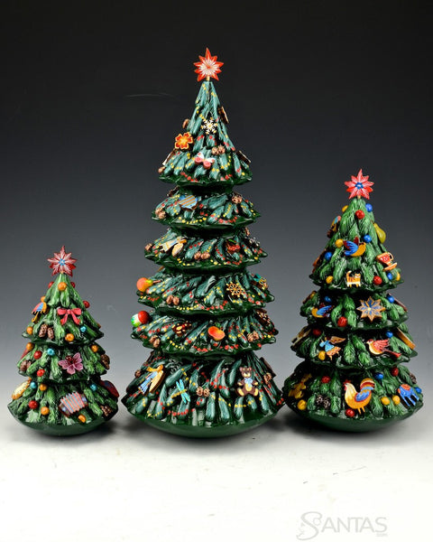 Roly Poly Detailed Christmas Tree Chime Bell 13 inch