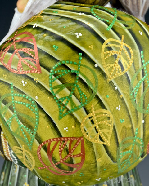 Forest Green Russian Santa with Owl