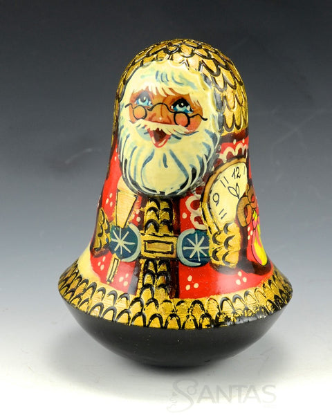 Traditional Roly Poly Russian Santa Bell