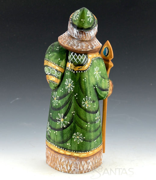 6.5 inch Green and Gold Russian Santa Claus
