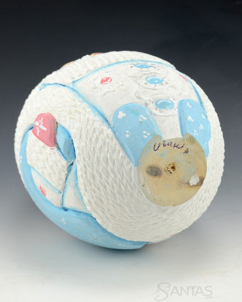 5 inch White and Pastel Solid wood Santa