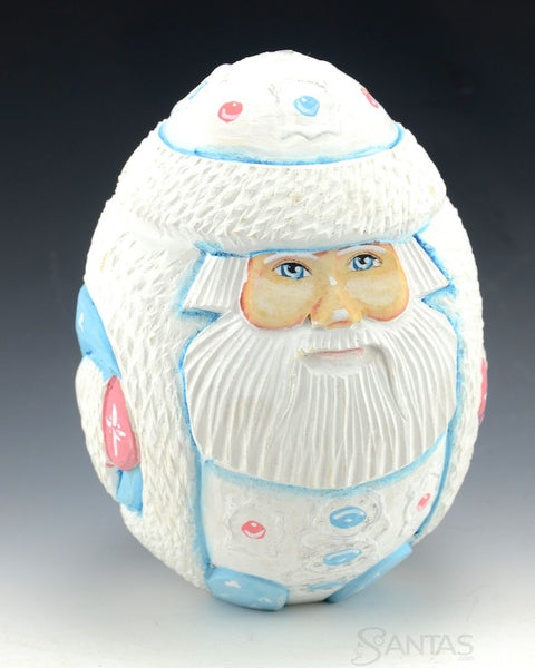 5 inch White and Pastel Solid wood Santa