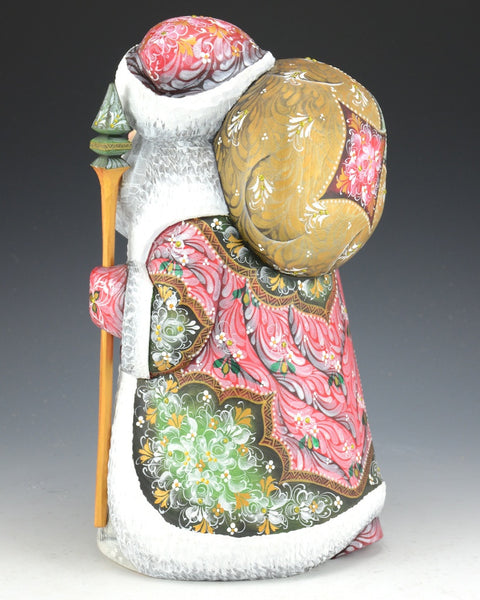 Russian Santa with Girl and Bunny Rabbits