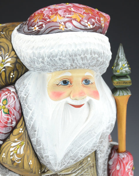 Russian Santa with Girl and Bunny Rabbits