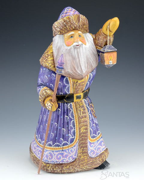 Violet Russian Santa Claus with Lantern