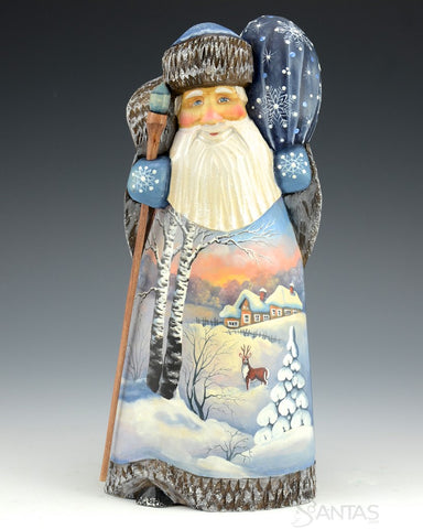 Christmas Dawn - Blue Scenic Russian Santa