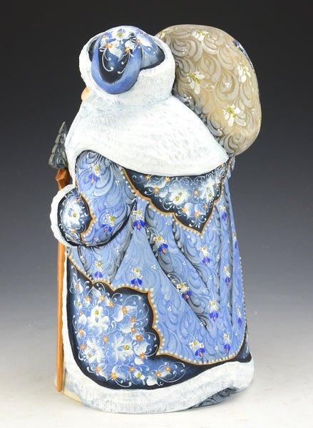 Winter Blue Russian Santa with Polar Bear Cubs