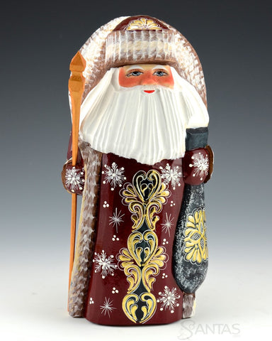 Gold Trimmed Russian Santa with Toybag