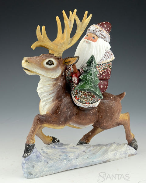 Russian Santa Riding Reindeer
