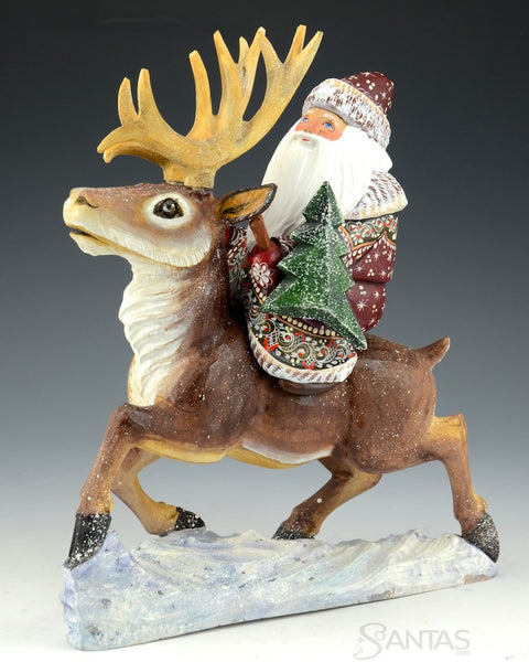 Russian Santa Riding Reindeer