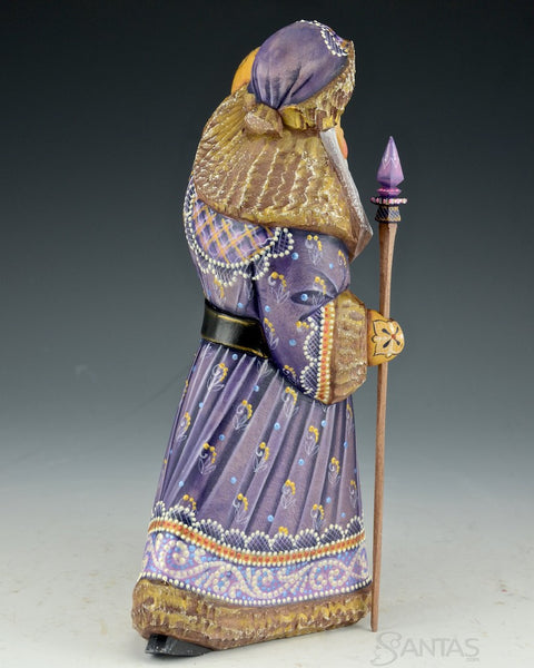 Purple Detailed Russian Santa with Lantern