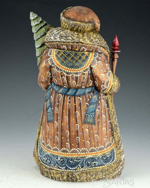 Russian Santa with Children and Christmas Tree