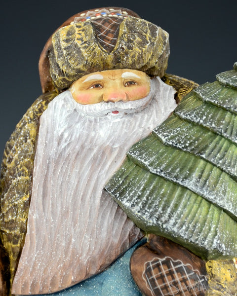 Russian Santa with Children and Christmas Tree