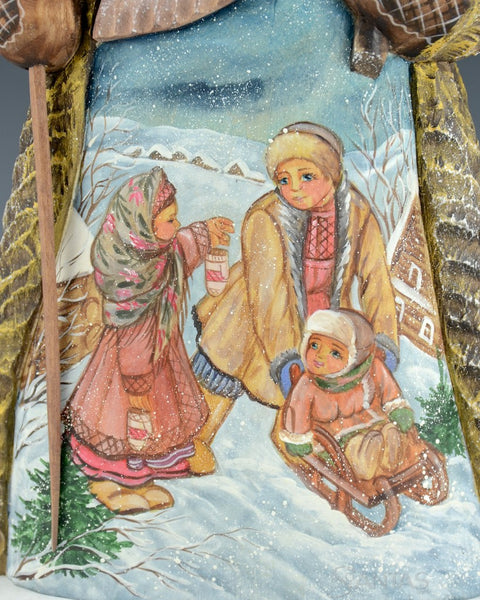 Russian Santa with Children and Christmas Tree