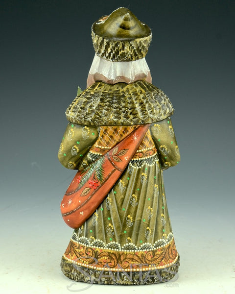 Forest Green Russian Santa with Satchel