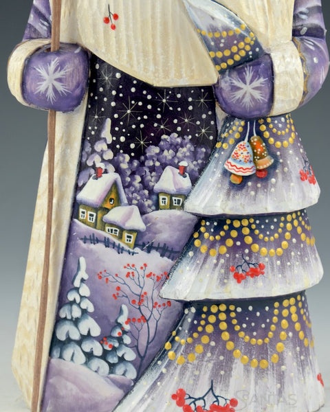 Pearl and Purple Scenic Russian Santa