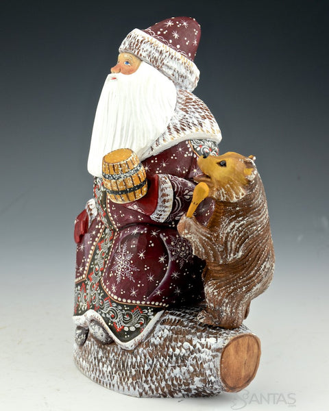 Santa Sharing Honey with Bear