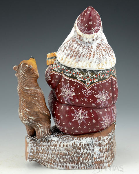 Santa Sharing Honey with Bear