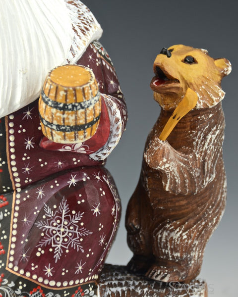 Santa Sharing Honey with Bear