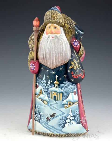 Starry Night Russian Santa with Toy Bag