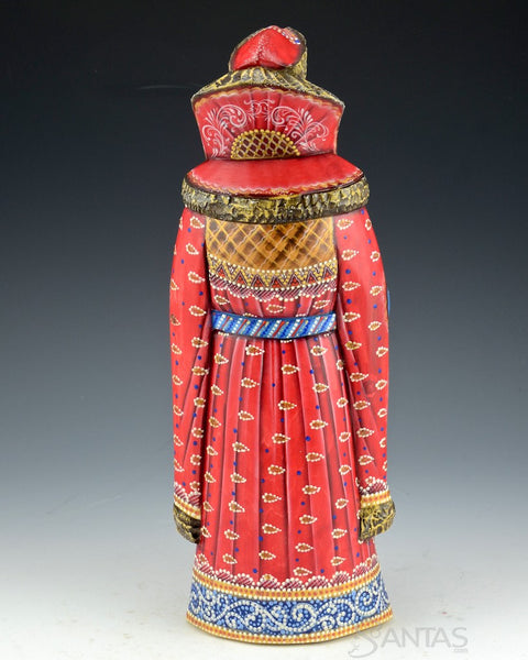 Tall Red and Blue Decorative Russian Santa