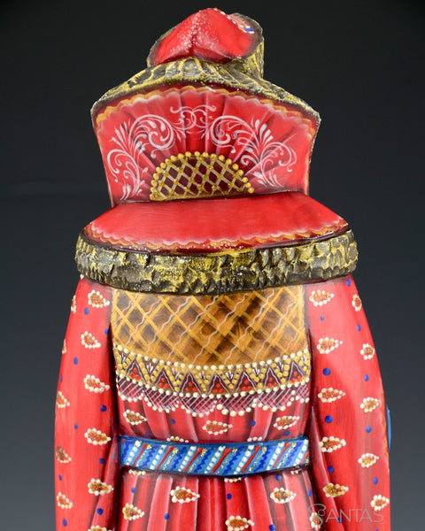 Tall Red and Blue Decorative Russian Santa