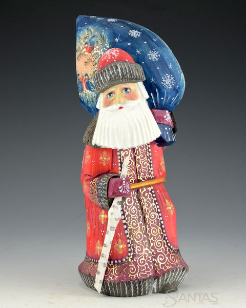 Red Walking Santa with Scenic Toybag