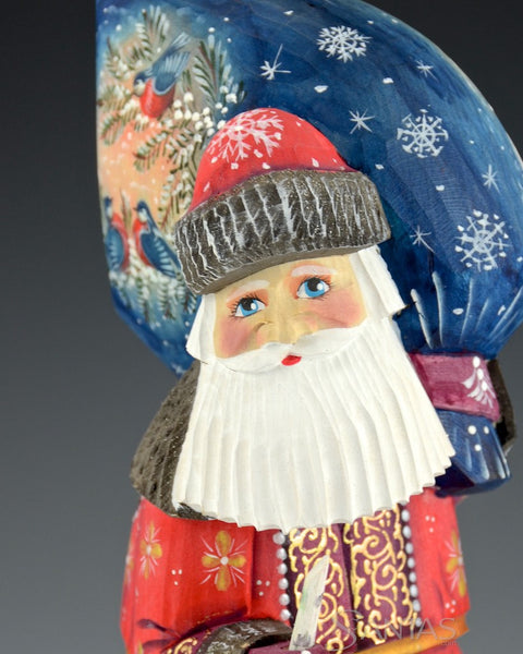 Red Walking Santa with Scenic Toybag