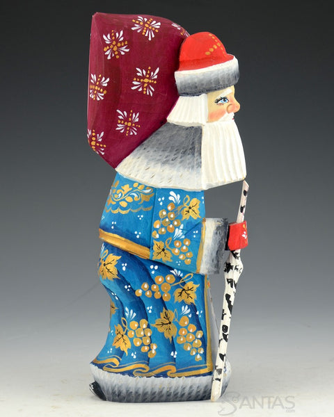 Scenic Walking Santa with Toybag and Birch Staff