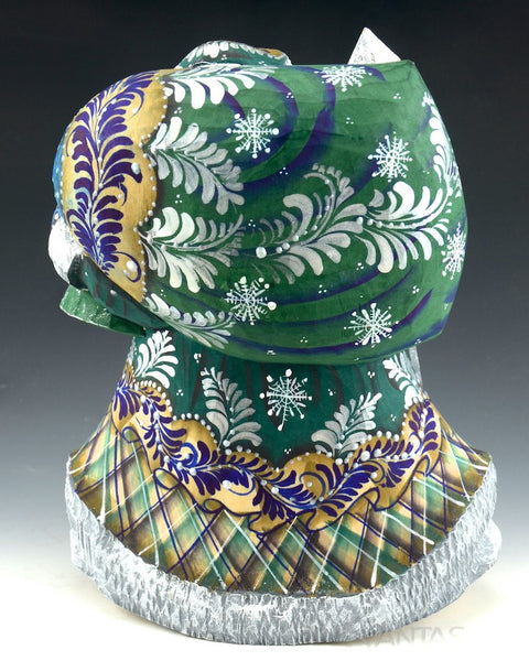 Blue Green and Gold Wide Russian Rocking Santa
