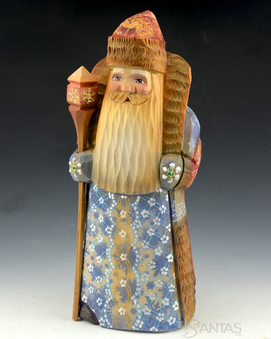 Leaf and Snowflake Series Russian Santa with Winter Birds