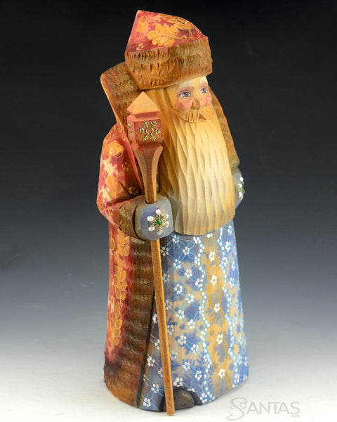 Leaf and Snowflake Series Russian Santa with Winter Birds