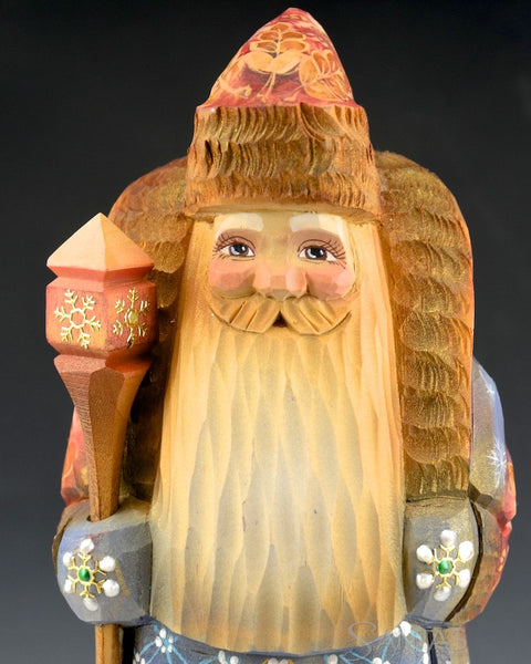 Leaf and Snowflake Series Russian Santa with Winter Birds