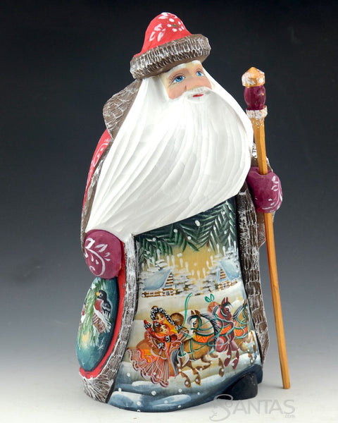 Russian Santa with Flowing Beard and Scenes