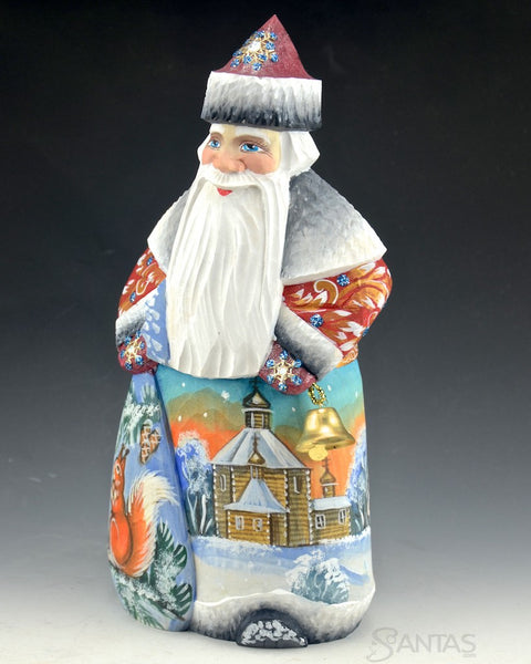 Scenic Russian Santa with Christmas Bell